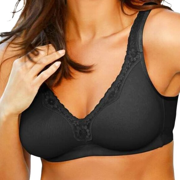 Catherines Black Cotton Comfort Wireless Bra- 54DD- NWT - Picture 1 of 5